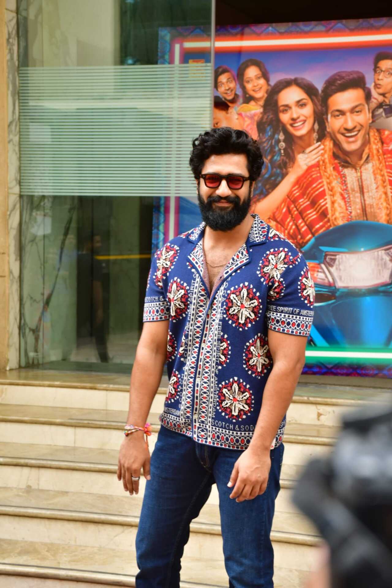 The actor was seen at Yash Raj Films Studio in Mumbai for the launch. He wore a printed shirt and jeans